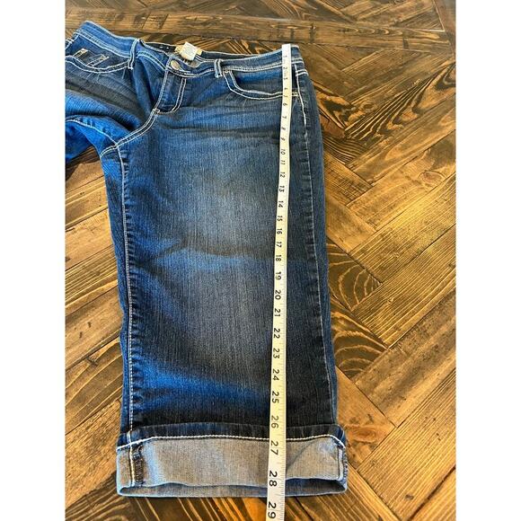 Earl Jean Jeans Capri Women 16P Y2K Grunge Thick Stitch Petite Western Cowgirl - Picture 7 of 12